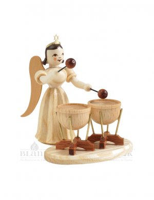 Blank Angel with Pleated Long Robe and Double Kettledrum