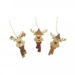 Tree decoration elk heads, 6 pcs.