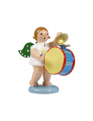 Angel with bass drum and cymbal, without a crown