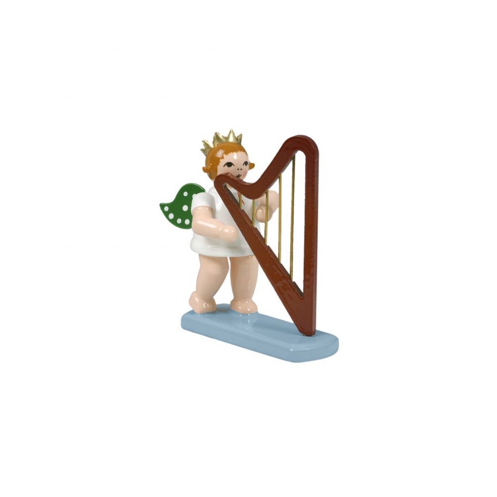 Angel with harp, with crown