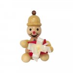 Snowman junior sitting with gift, medium