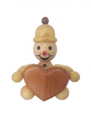 Snowman junior sitting with heart, medium