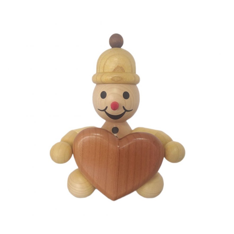 Snowman junior sitting with heart, medium