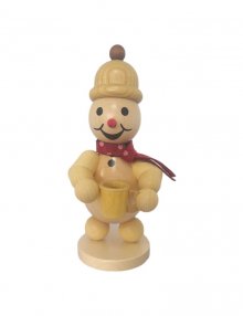Snowman junior with mug and scarf, medium