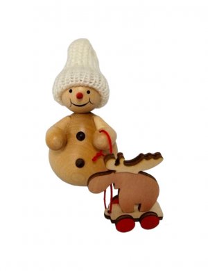 Snowman with moose