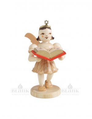 Blank angel with short skirt and fairy tale book, natural
