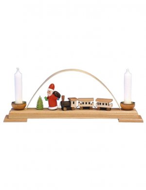 Candle arch with train and Santa Claus, small