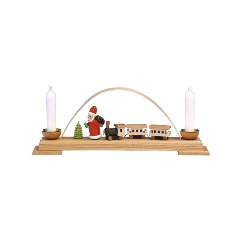 Candle arch with train and Santa Claus, small