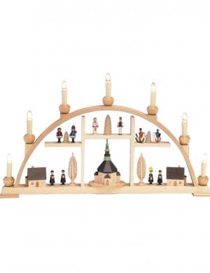 Candle arch with Seiffen motif - interior lighting
