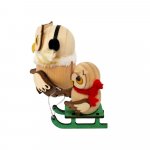 Wooden mini owl sleigh ride with child