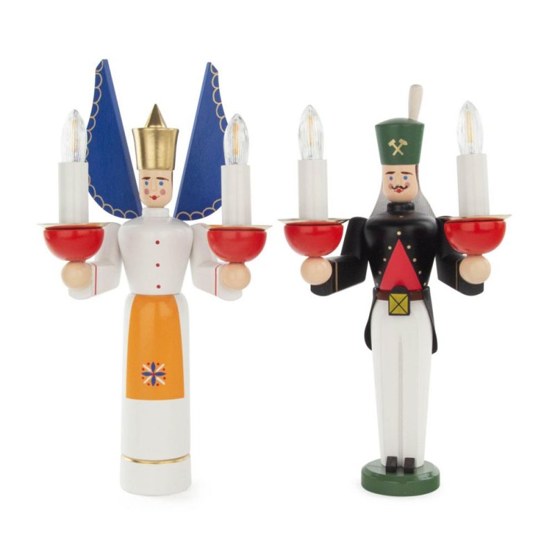 Candlestick angel and miner, electric