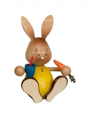 Easter bunny Stupsi with carrot and mug