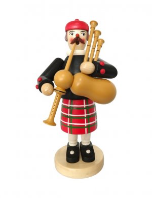 Smoking man bagpiper