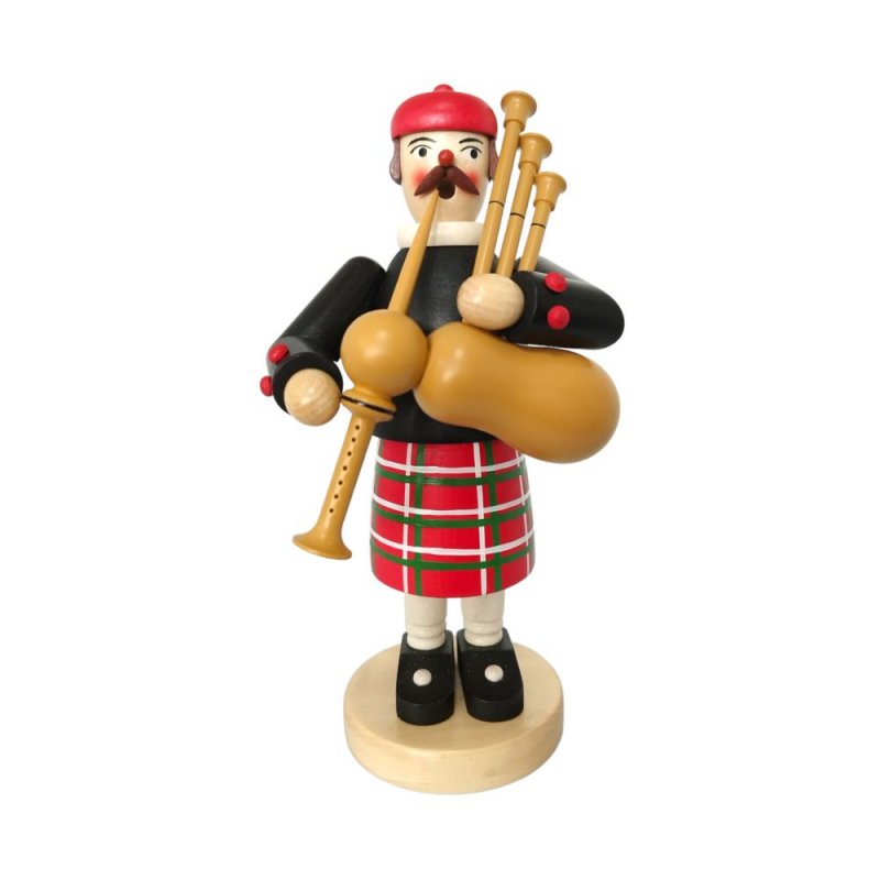 Smoking man bagpiper