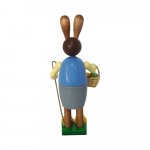Easter bunny man with basket and easter eggs
