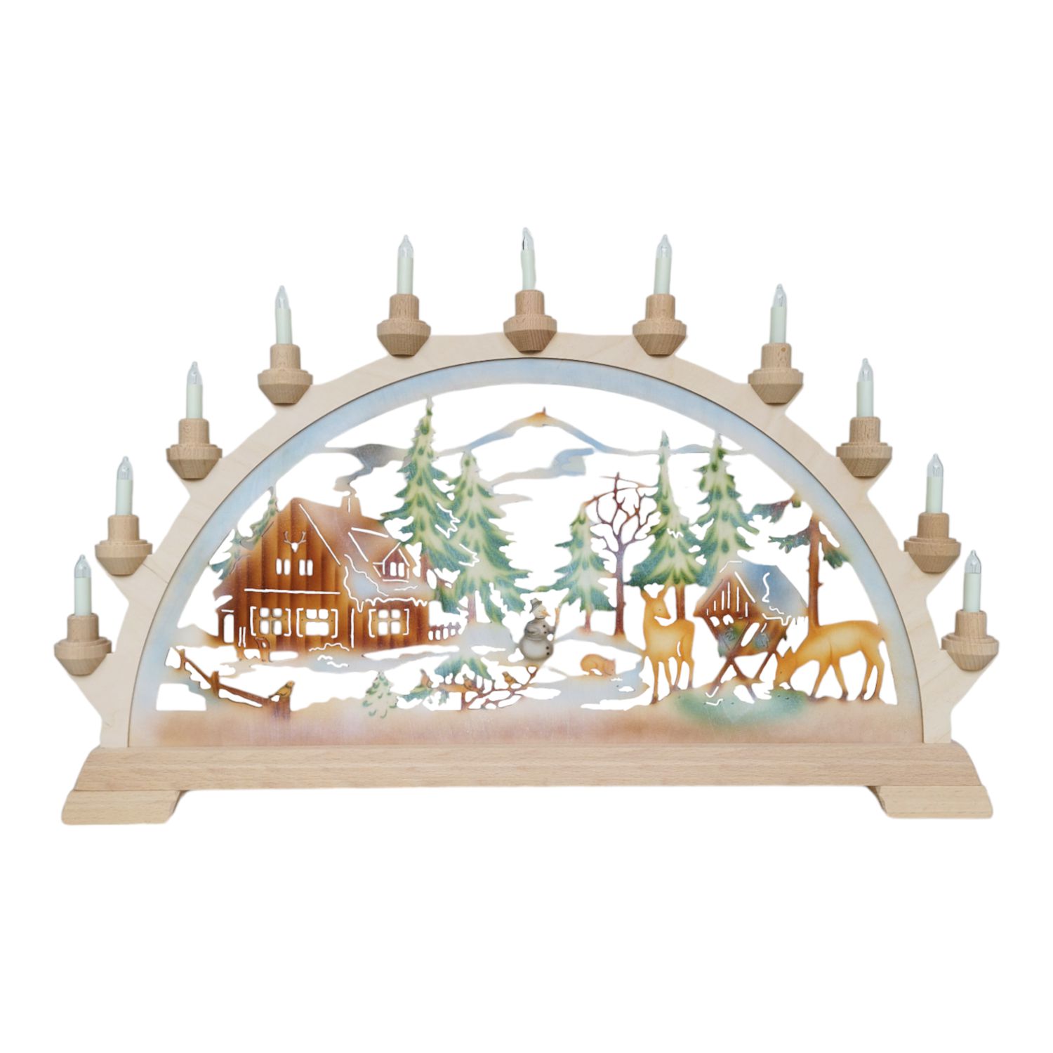 Schwibbogen Forsthaus, coloured