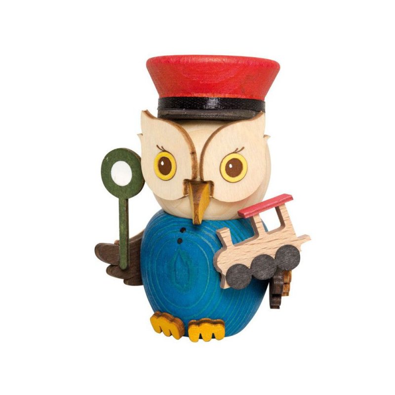 Wooden mini owl railway worker