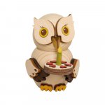 Wooden mini owl with cake