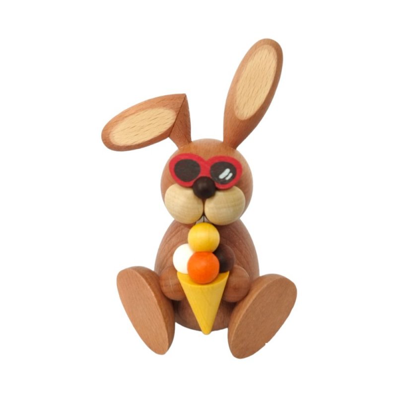 Easter bunny sitting with ice cream