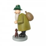 Smoking man forester with dachshund