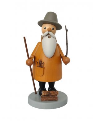 Smoking man wood collector, stained