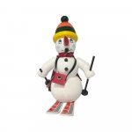 Smoking man snowman with ski