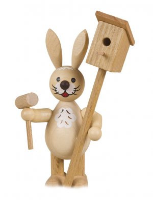 Easter bunny with birdhouse