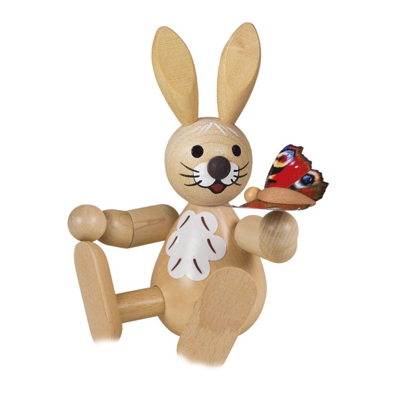 Easter bunny sitting with butterfly, medium