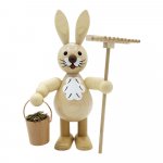 Easter bunny with bucket and rake, medium
