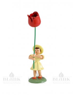 Flower child with tulip, colored