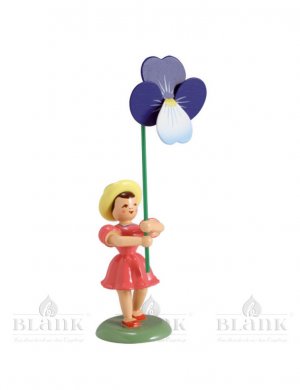 Blank flower child with pansies, colored