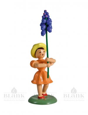 Blank flower child with grape hyacinth, colored