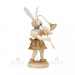 Blank Easter bunny with slide trombone, natural