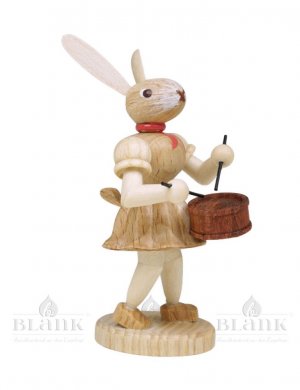 Blank Easter bunny with drum, natural