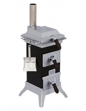 HUSS Karzl stove Siegfried, matt chrome/black