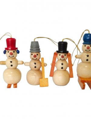 Tree hanging snowman quartet