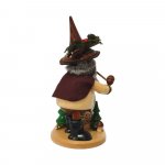 Smoking man forest gnome with cart
