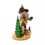 Smoking man forest gnome with squirrel