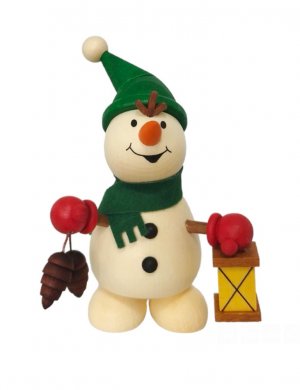 Snowman with cones and lantern