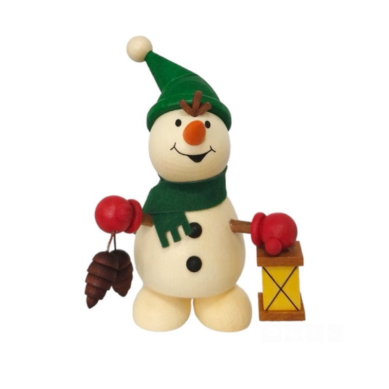 Snowman with cones and lantern