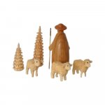 Nativity figure shepherd with sheep, natural