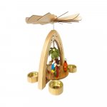 Tea light pyramid Nativity, colored figures