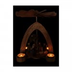 Tea light pyramid Nativity, colored figures