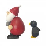 Santa Claus with fish and penguin