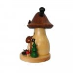 Smoker mushroom house brown cap curved and flat