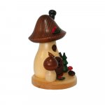 Smoker mushroom house brown cap curved and flat