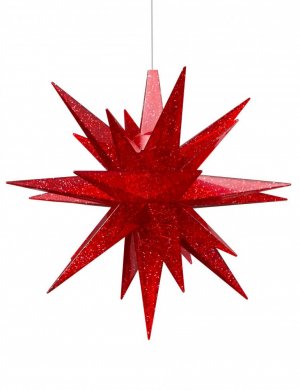 Moravian Star Plastic 13cm Red Glitter | Special edition 2023