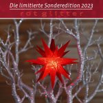 Moravian Star Plastic 13cm Red Glitter | Special edition 2023