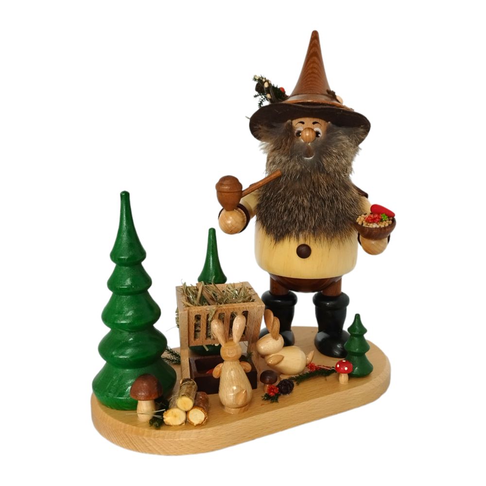 Smoking man forest gnome manger