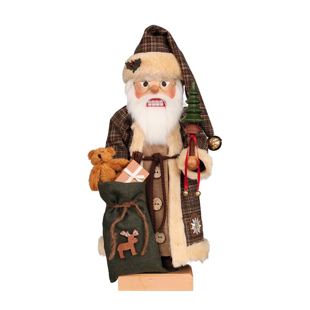 Nutcracker Santa Claus brown checkered